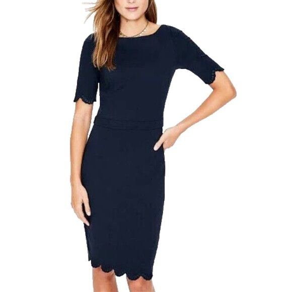 Boden Dresses & Skirts - Boden Emma Scalloped Sheath Dress Women Size 12R Blue